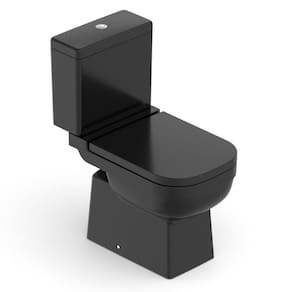 Kit 2 Vaso Sanitários com Caixa Acoplada e Assento Soft Close Elite Celite Preto Brilhante