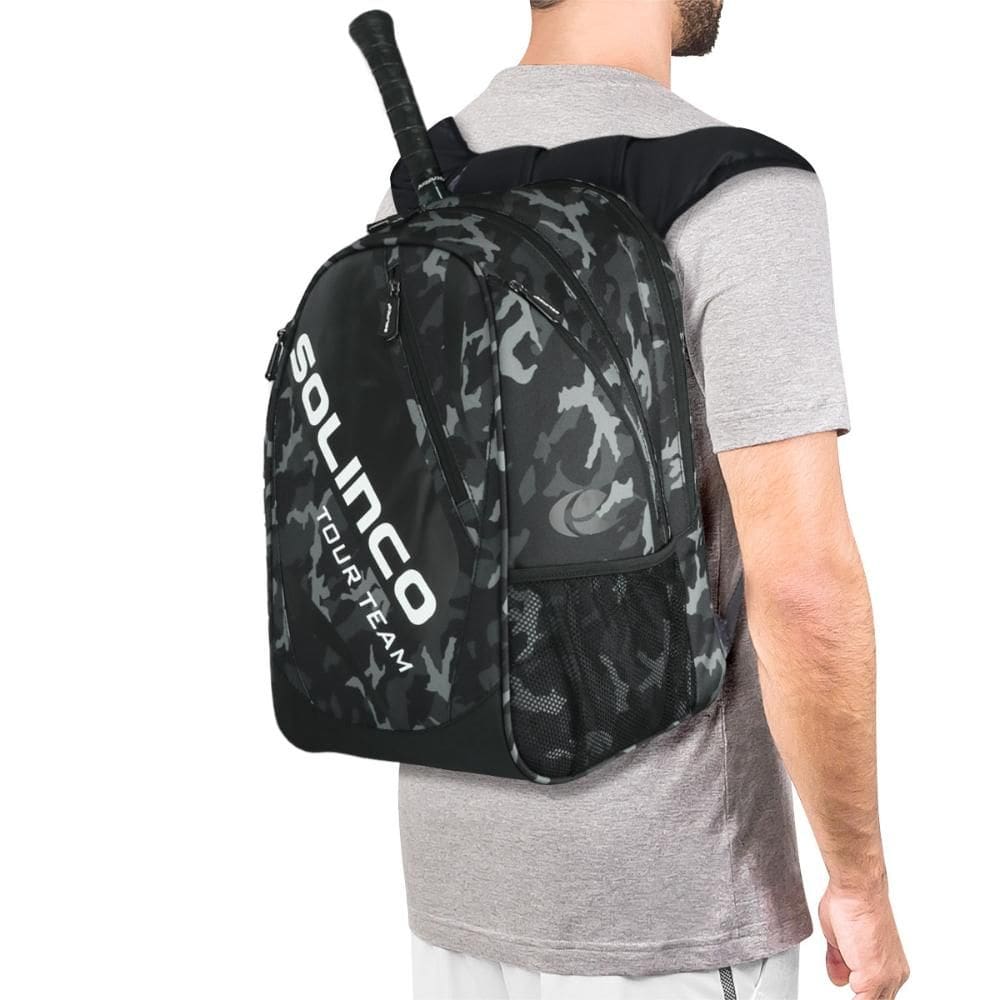 Mochila Solinco Camo Preta e Cinza