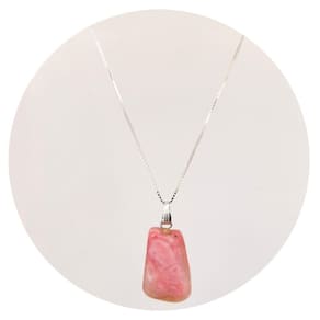 Colar 50Cm Prata 925 Opala Rosa - Natural P. Vecchio Joias