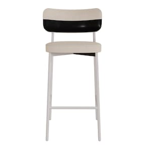 Banqueta Alloa Fixa com 4 Pés 50 X 44,7 X 163,5cm com 1 Unidade Areia/Preto/Branco Epoxi