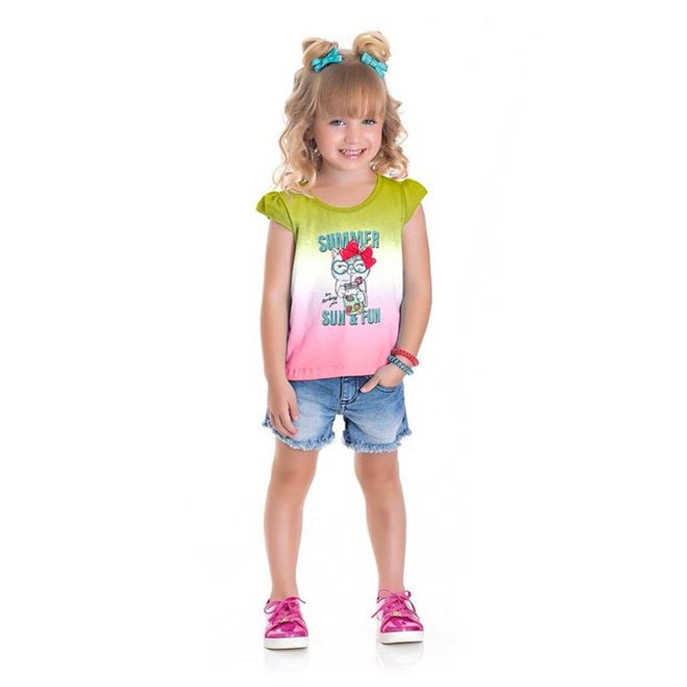 Blusa Bebê Menina Summer Cat