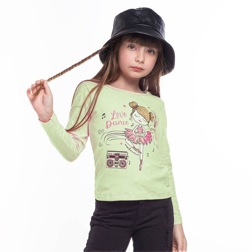 Blusa Bebê Menina Manga Longa Bailarina
