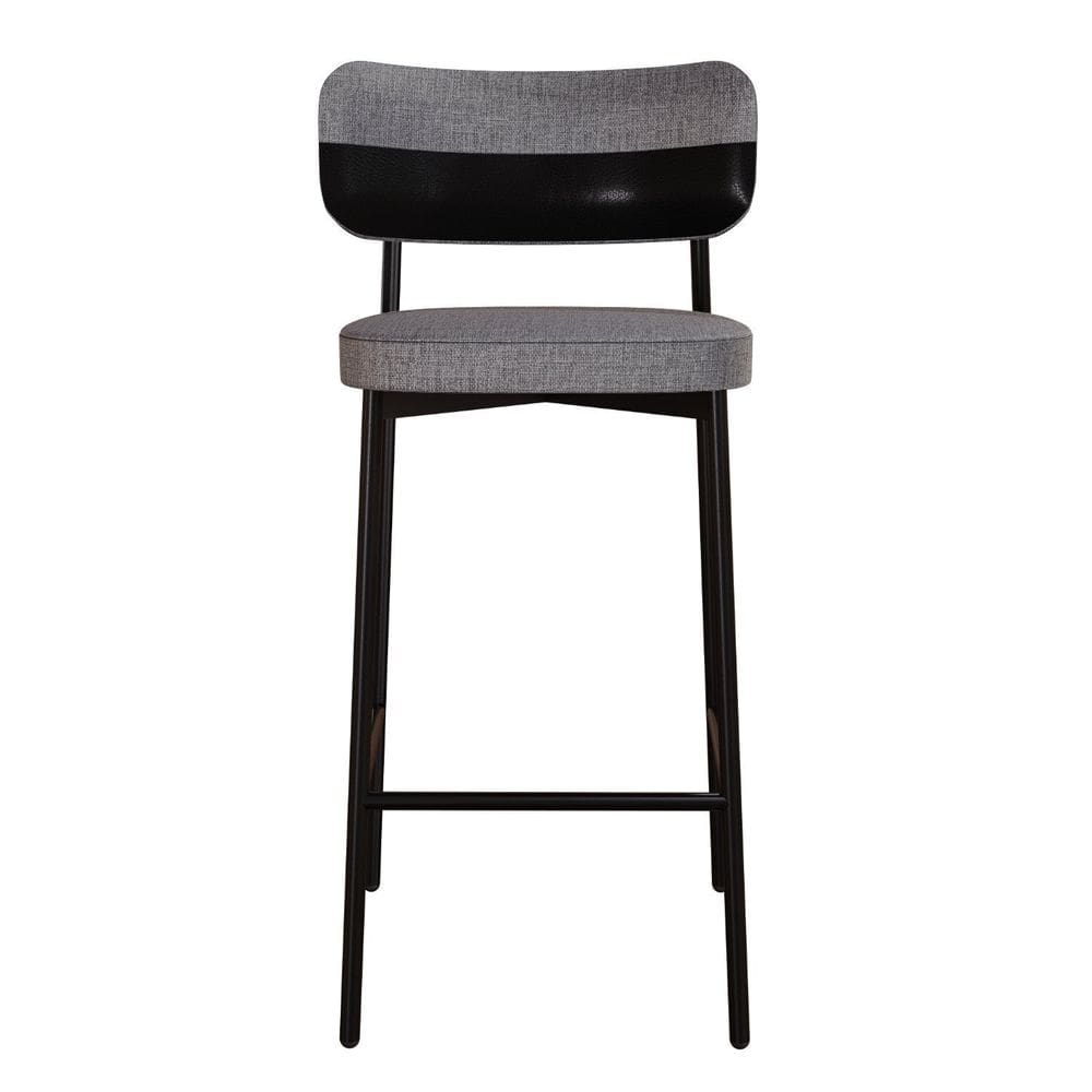 Banqueta Alloa Fixa com 4 Pés 50 X 44,7 X 163,5cm com 1 Unidade Cinza/Preto Epoxi