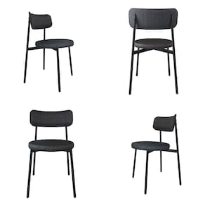 Cadeira Kyta Fixa com 4 Pés 50 X 44,7 X 83,8 Cm com 4 Unidades Grafite/Preto