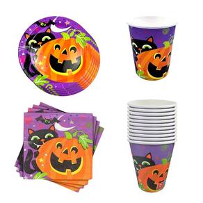 Kit Festa Halloween Descartável Decoração de Mesa Tema Dia das Bruxas Enfeite Comemoração Festa Noites do Terror Zumbi