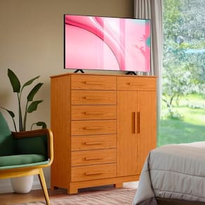 Cômoda 8 Gavetas Para TV Até 55 Polegadas Cinamomo Villa Shop JM