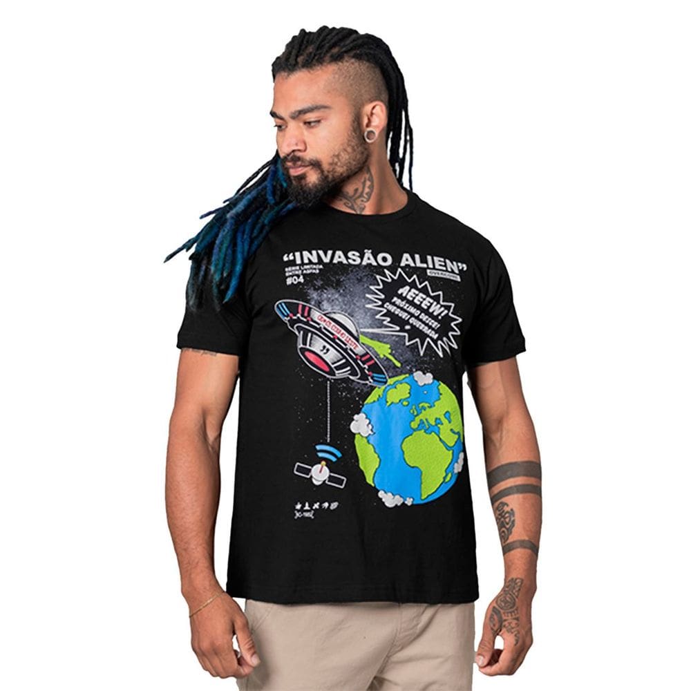 Camiseta Masculina Estampada Invasão
