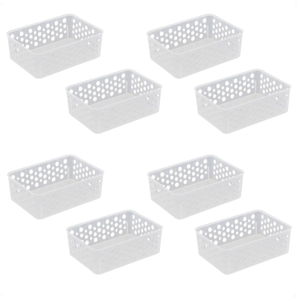 Kit 8 Cestos Organizadores Multiuso P 19X13,8X6,5 Cm