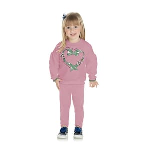Conjunto Bebê Menina Moletom Coração