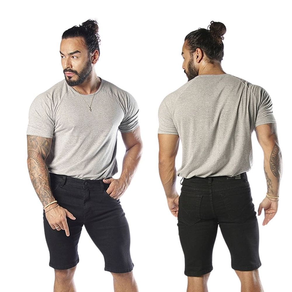 Bermuda Masculina Jeans Preta