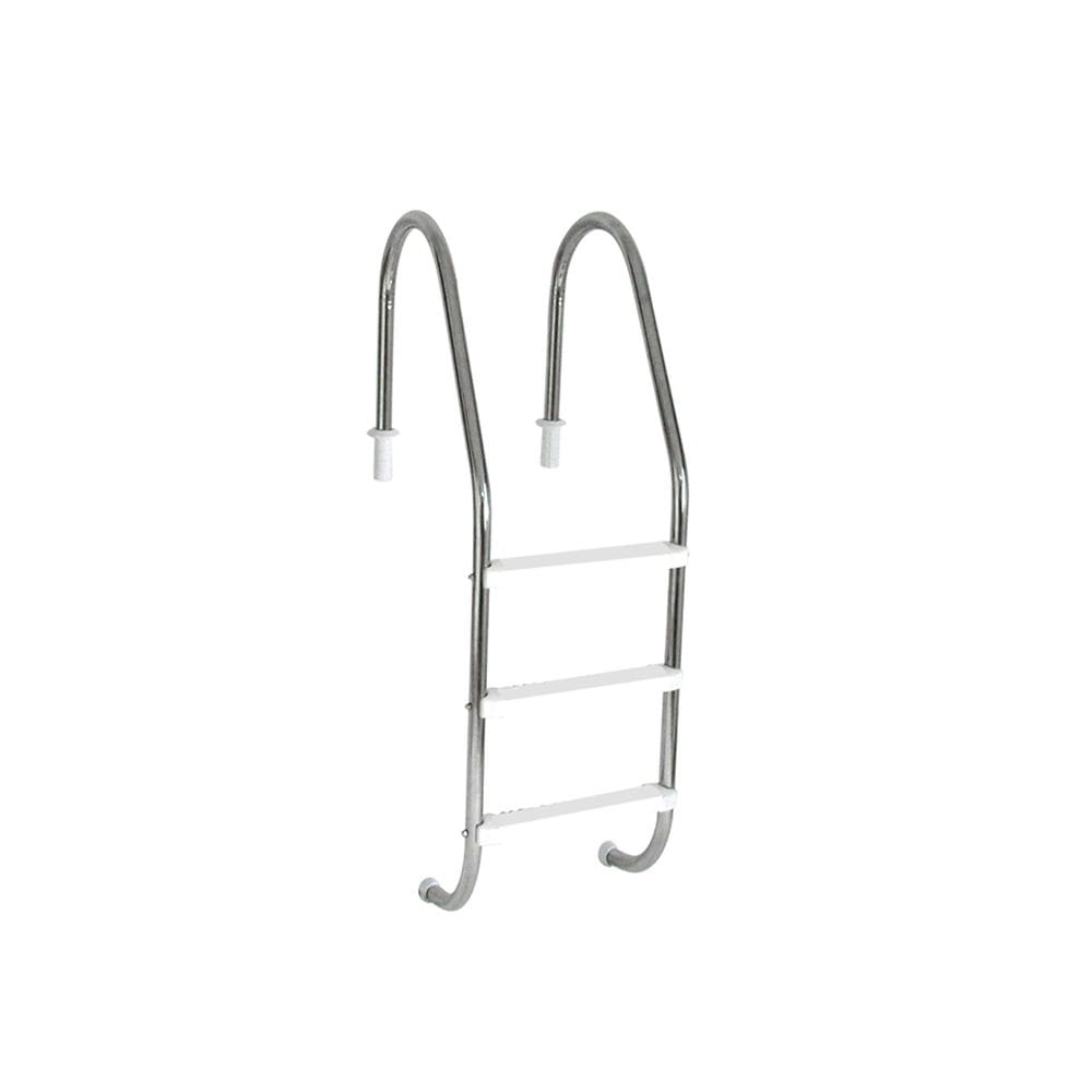 Escada para Piscina Tradicional 1 1/2” em Aço Inox 3 Degraus Anatômicos em ABS - Sodramar