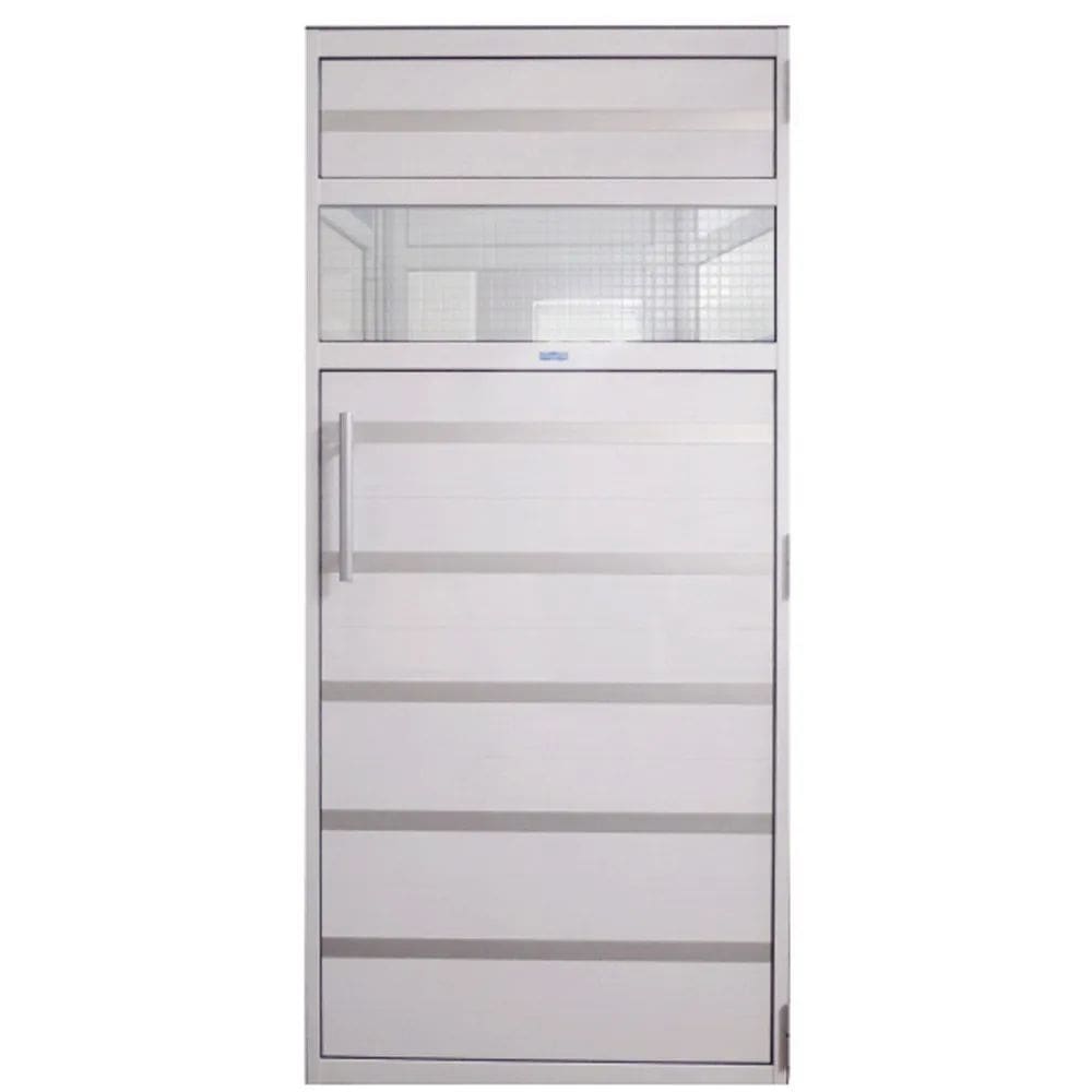 Porta de Alumínio Branco p/ Sauna a Vapor  com Contramarco 0,99x1,99 m - Sodramar