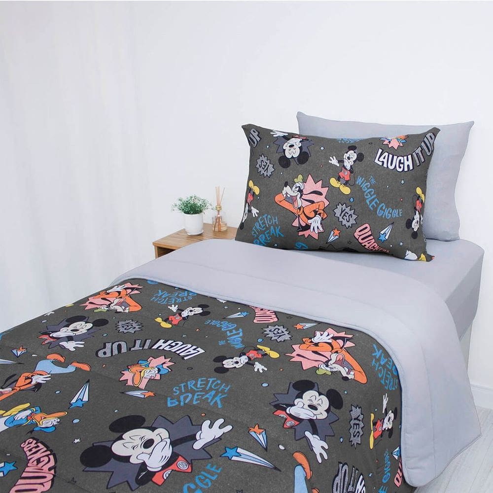 Edredom Solteiro Infantil Malha Minnie e Mickey