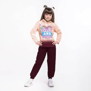 Conjunto Moletom Infantil Menina Lovely and Wonderful
