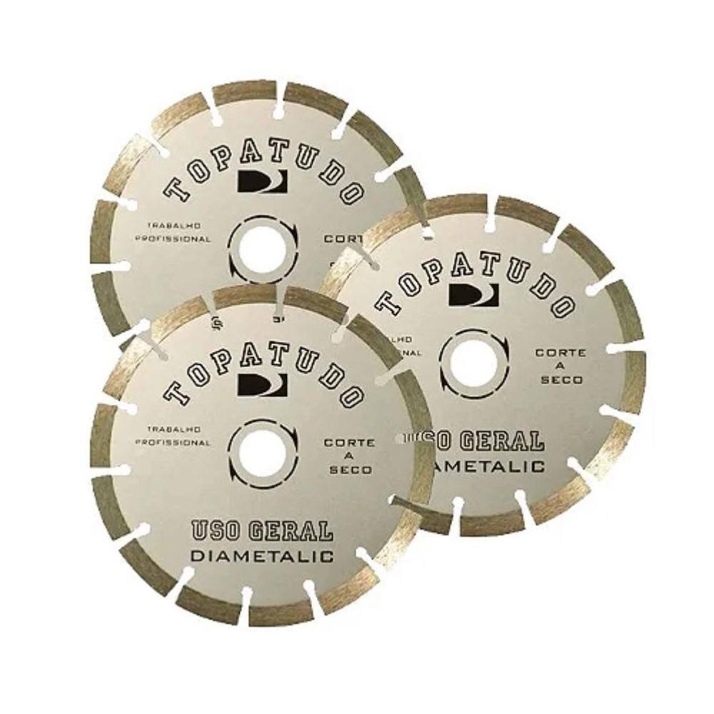 Kit 3 Disco Corte Diamantado Segmentado Topa Tudo 180Mm