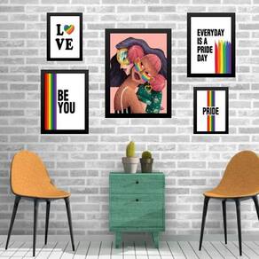 Composição 5 Quadros Lgbt - Lésbicas