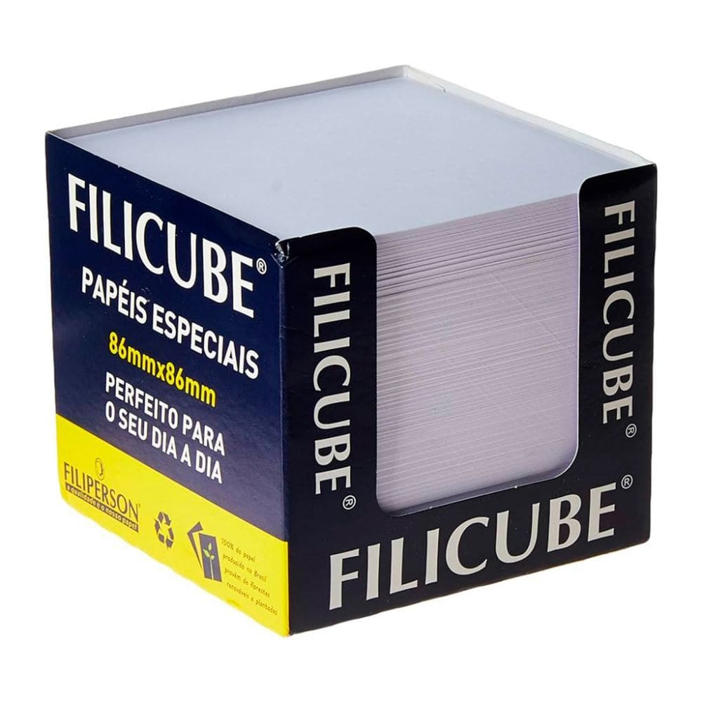 Bloco de Papéis Notas Especiais para Lembrete Branco Filicube 86x86mm 700 Folhas 75g/m² FILIPERSON
