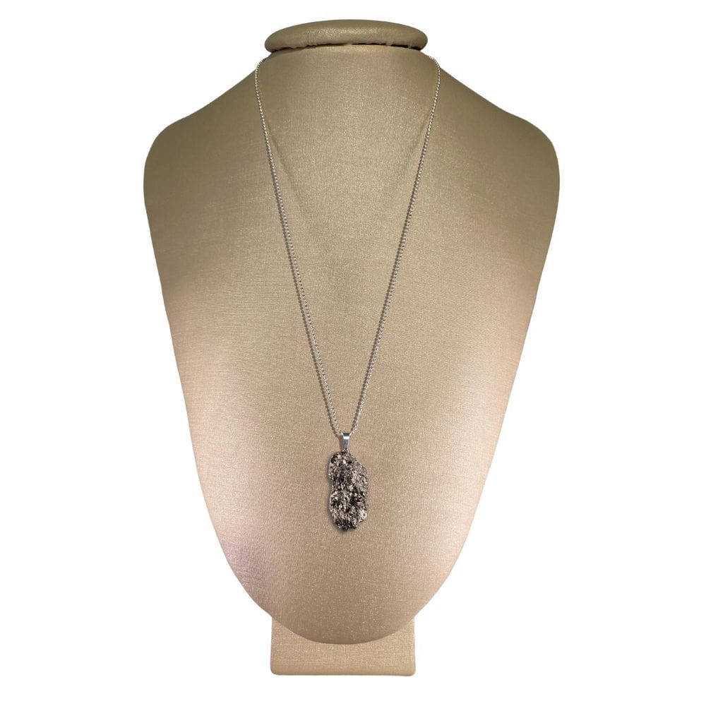 Colar Prata 925 Diamantado Pirita Bruta - P. Vecchio Joias