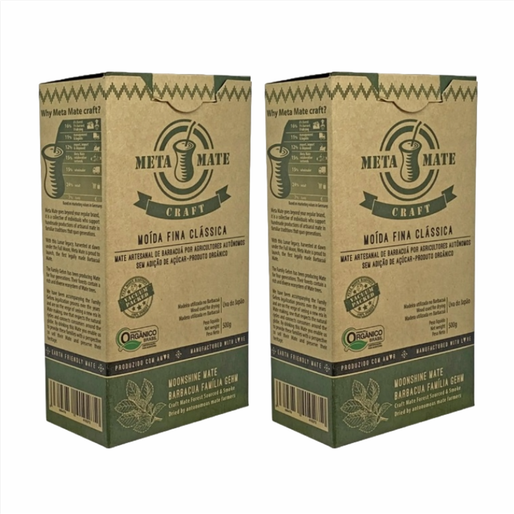 Kit 2X: Mate Artesanal de Barbacuá Moída Orgânica Meta Mate 500g