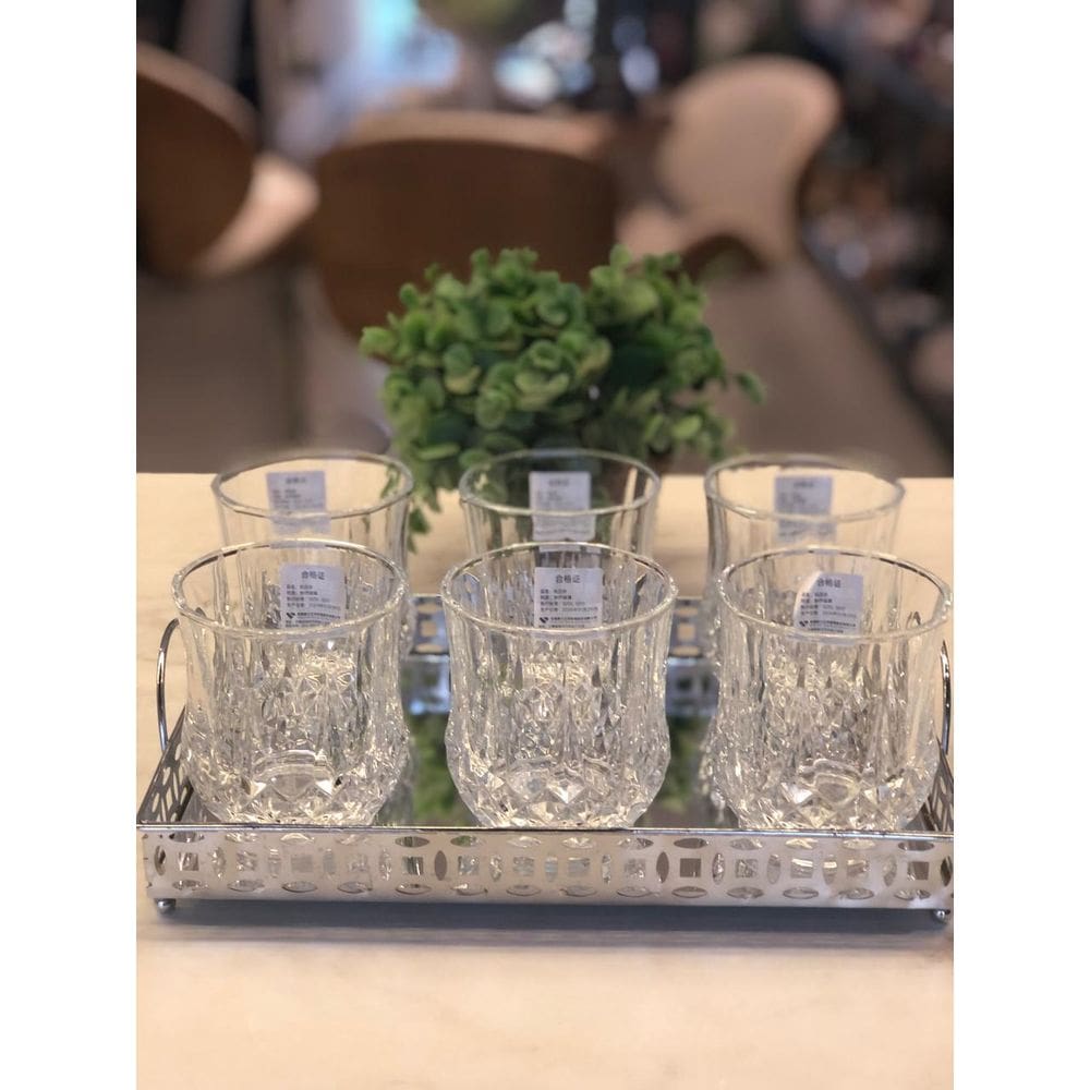 JOGO 6 COPOS  BAIXO VIDRO 270ml-HOME&CO