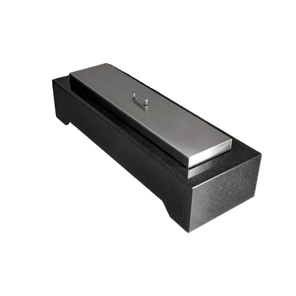 Lareira a Gás de Embutir com Tampa em Aço Inox Stile 120 Cm - JX Metais