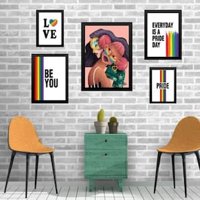 Composição 5 Quadros Lgbt - Lésbicas