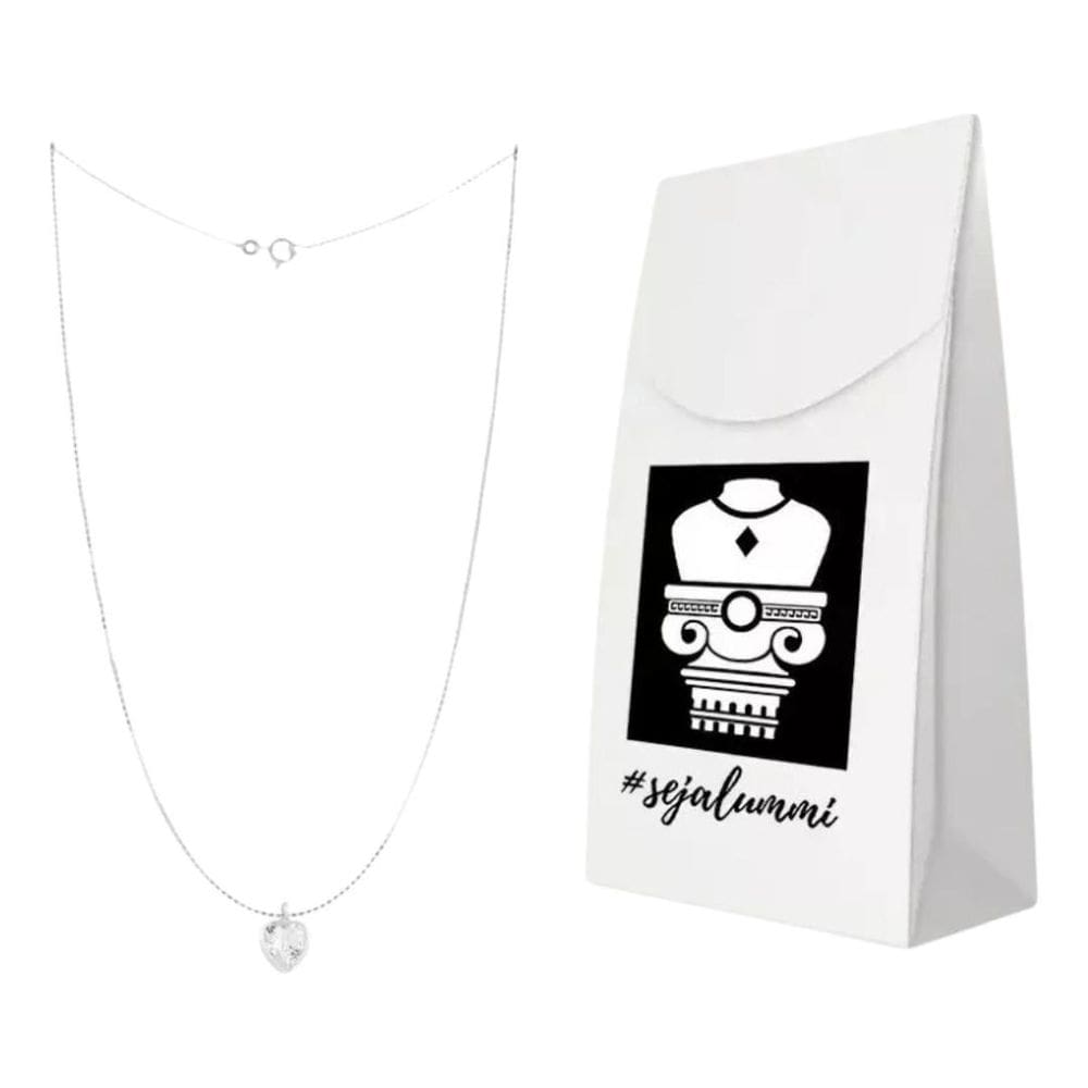 Colar Femino Ponto De Luz Prata 925 + Embalagem Presente