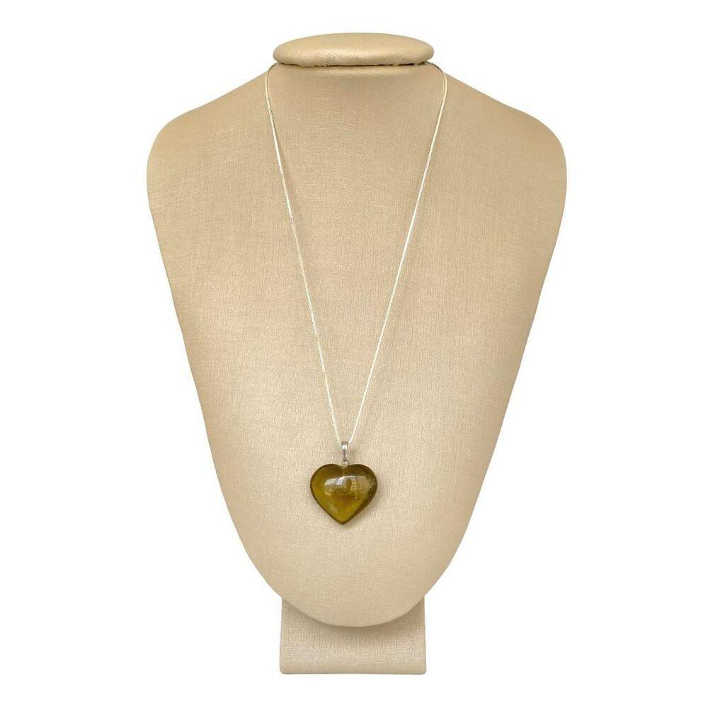 Colar 50Cm Prata 925 Green Gold Em Coração Ponte Vecchio