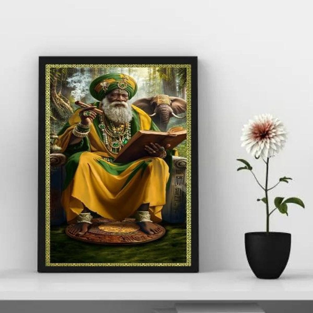 Quadro Orixá Orunmila Orula Orunla-Ifá 24X18Cm