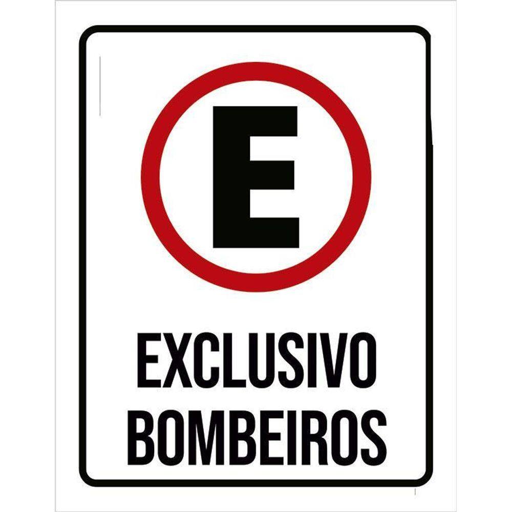 Placa Sinalização Estacionamento Exclusivo Bombeiros 27X35