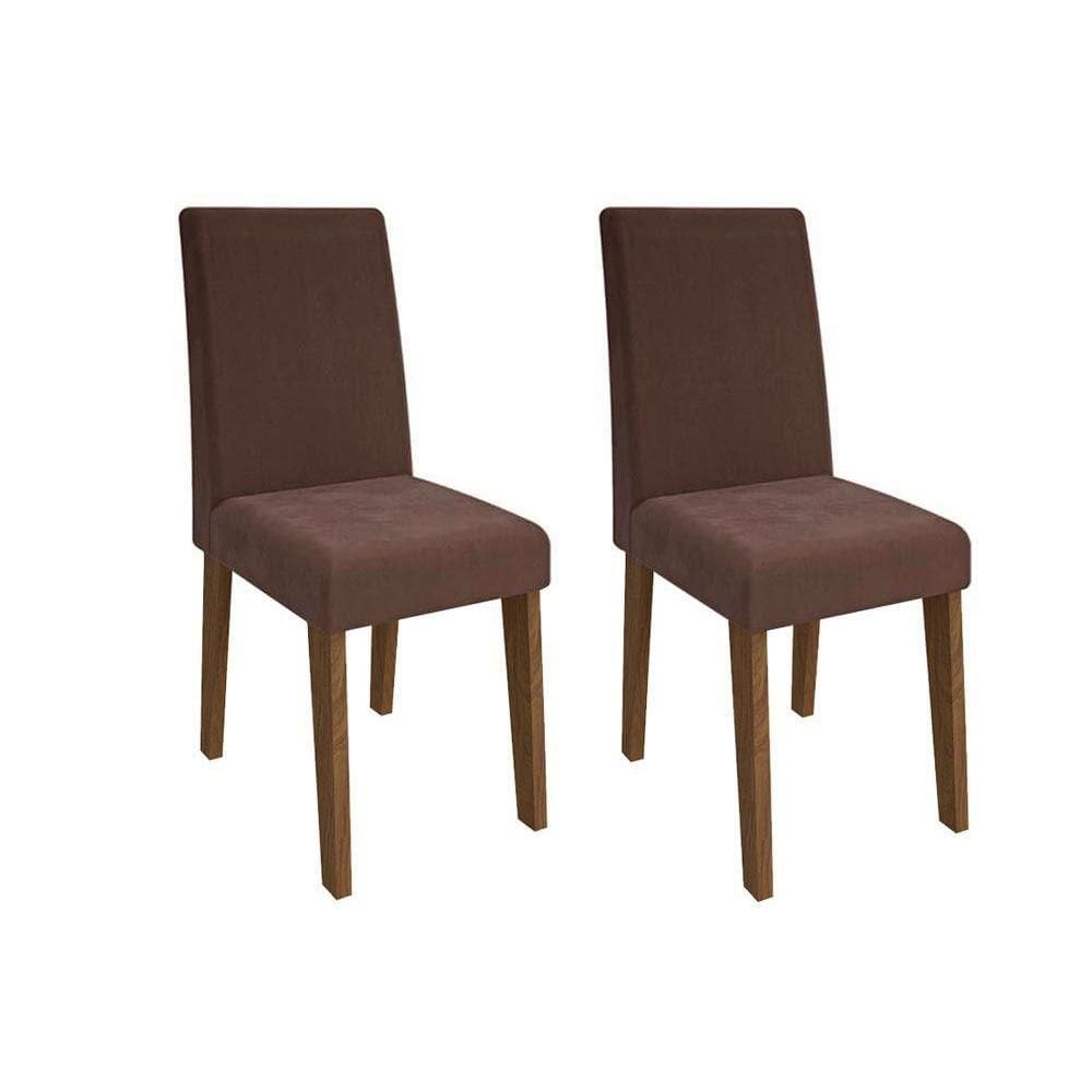 Cadeira Sala de Jantar Milena Kit 2 Un Savana/Suede Chocolate - Cimol