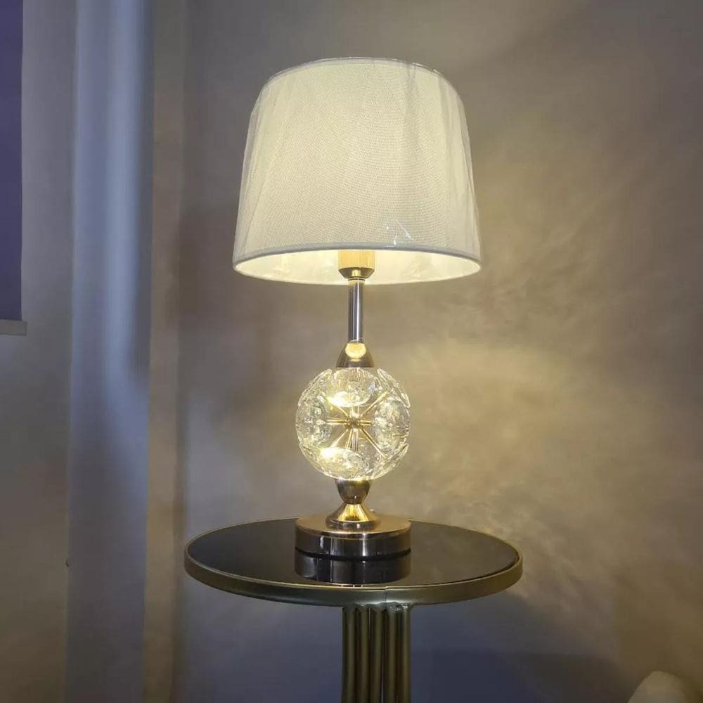 Abajur Luminária Quarto Sala Rosé Gold Globo Moderno 54X30
