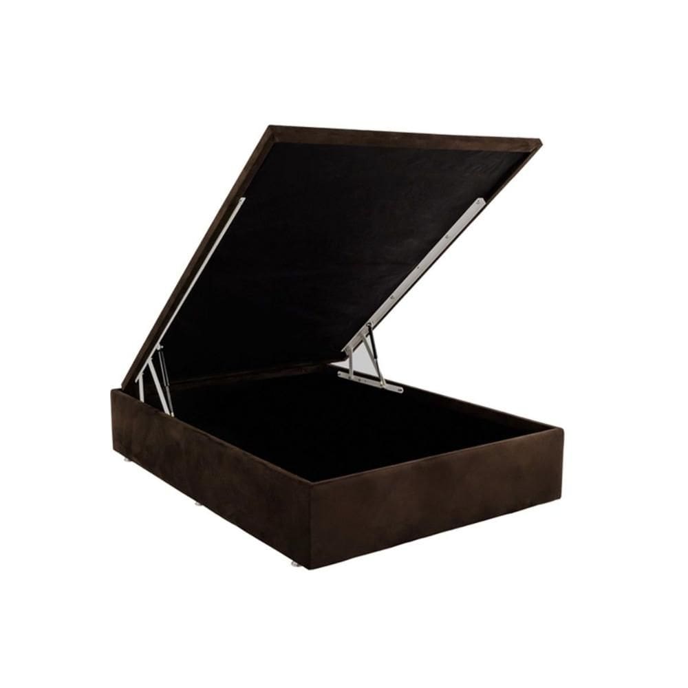 Cama Box Baú Universal Casal Suede Brown (138x188x35) - Ortobom