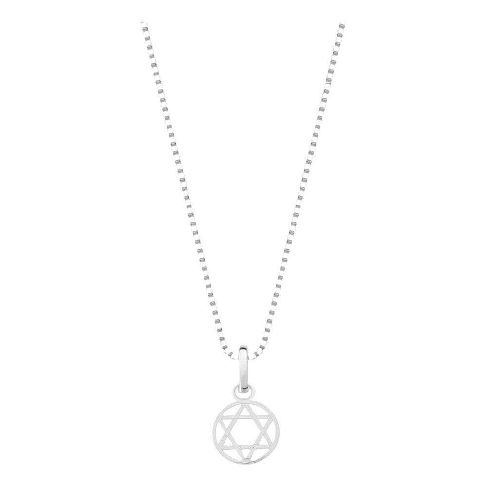 Colar Estrela De Davi Grande Prata 925