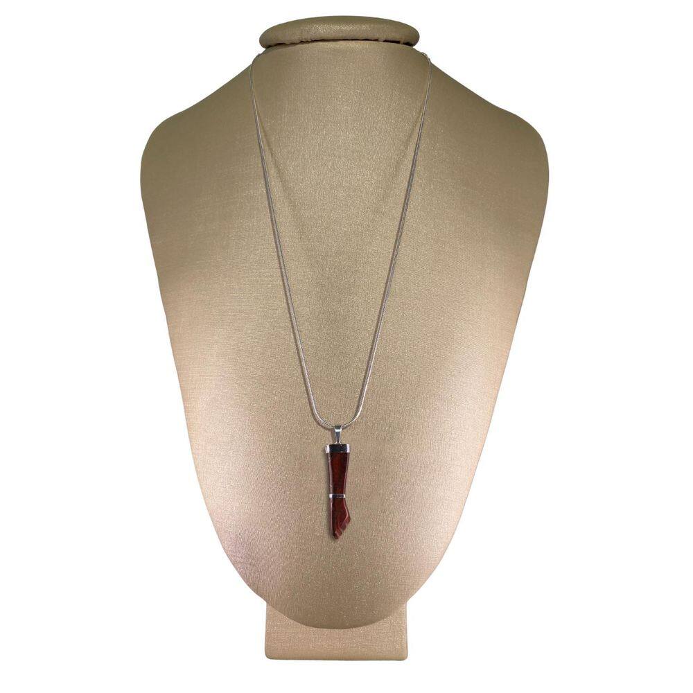 Colar Prata 925 Rabo De Rato Quartzo Vermelho Figa P Vecchio