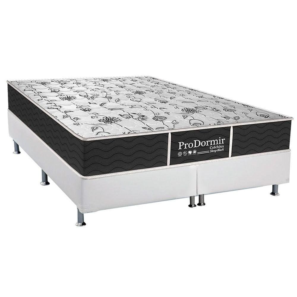 Cama Box Queen: Colchão Molas Bonnel Probel Prolastic ProDormir Sleep + Base CRC Courano White(158x198)