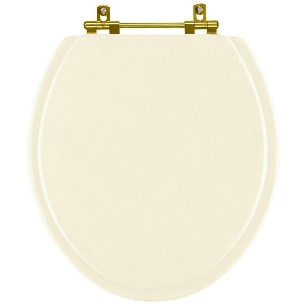Assento Sanitário Convencional Oval Biscuit (Bege Claro) para Louça Incepa com Ferragem Dourada