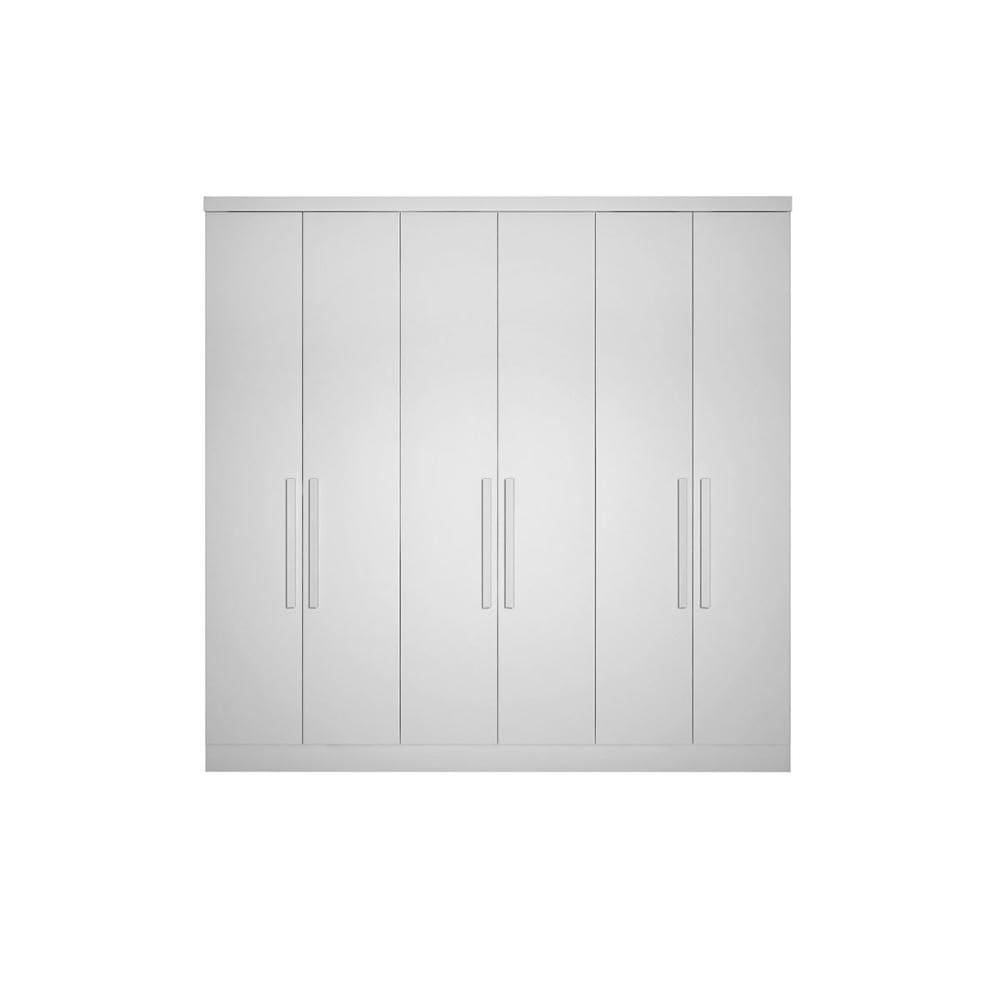 Módulo de Quarto Casal Guarda Roupa Rizon c/ 6 Portas e 4 Gavetas Branco - Novo Horizonte
