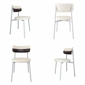 Cadeira Kyta Fixa com 4 Pés 50 X 44,7 X 83,8 Cm com 4 Unidades Café/Branco