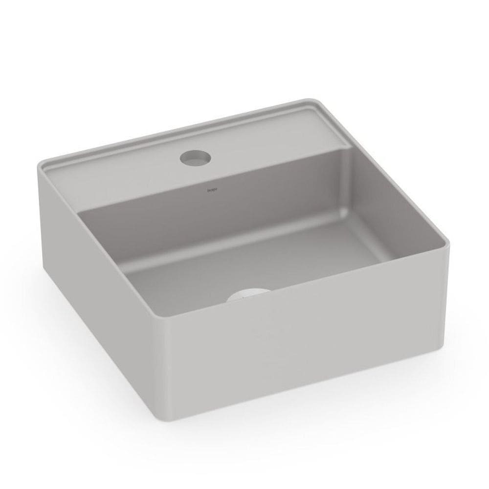 Kit 2 Cubas de Apoio Quadrada com Mesa 350x350 Platinum P4 Incepa Stone