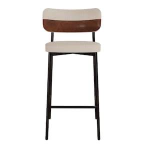 Banqueta Alloa Fixa com 4 Pés 50 X 44,7 X 163,5cm com 1 Unidade Areia/Whisky/Preto Epoxi