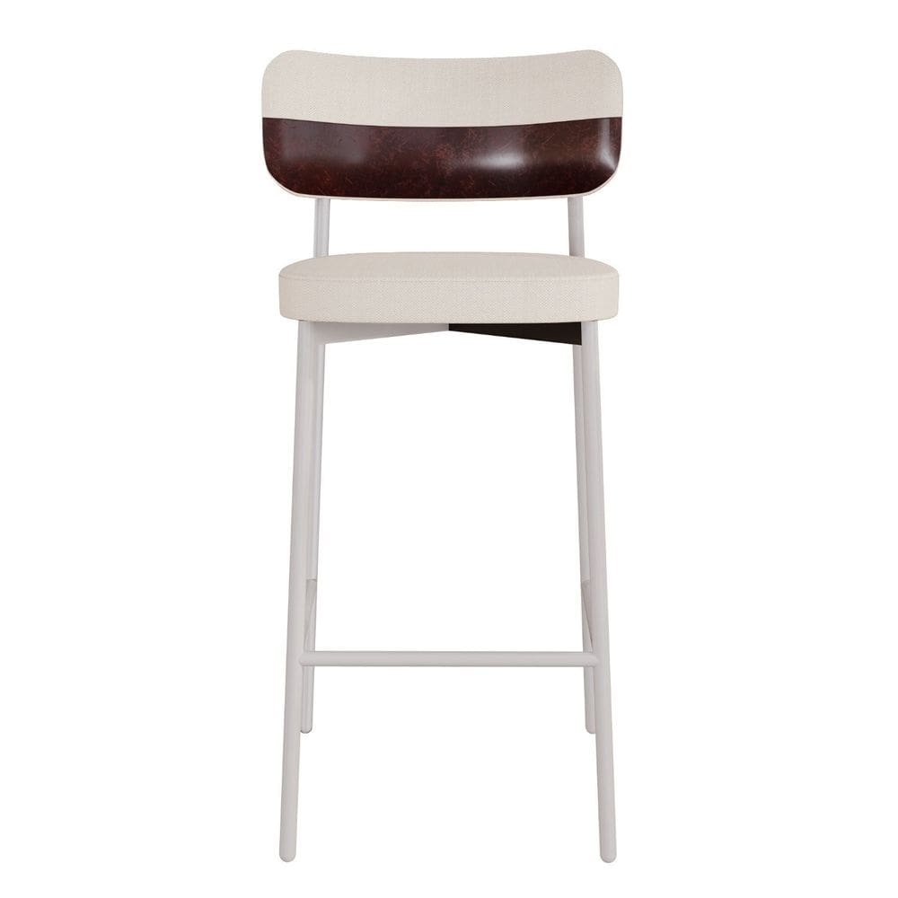 Banqueta Alloa Fixa com 4 Pés 50 X 44,7 X 163,5cm com 1 Unidade Palha/Café/Branco Epoxi