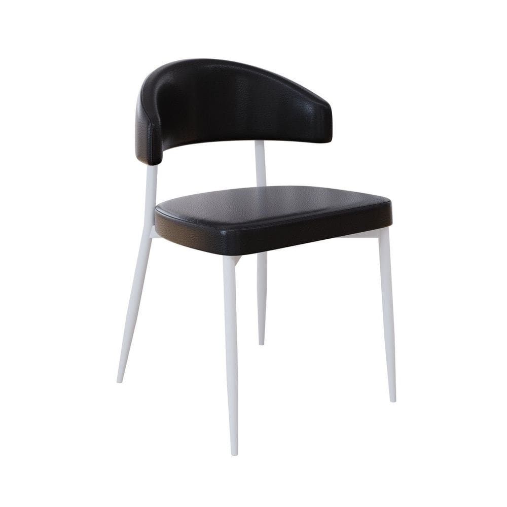 Cadeira Bless Fixa com 4 Pés 55 X 52,5 X 77,5 Cm com 1 Unidade Preto/Branco