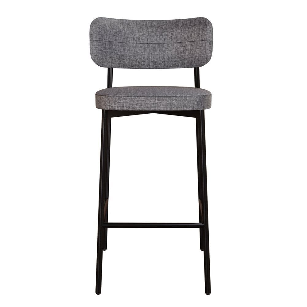 Banqueta Alloa Fixa com 4 Pés 50 X 44,7 X 163,5cm com 1 Unidade Cinza/Preto Epoxi
