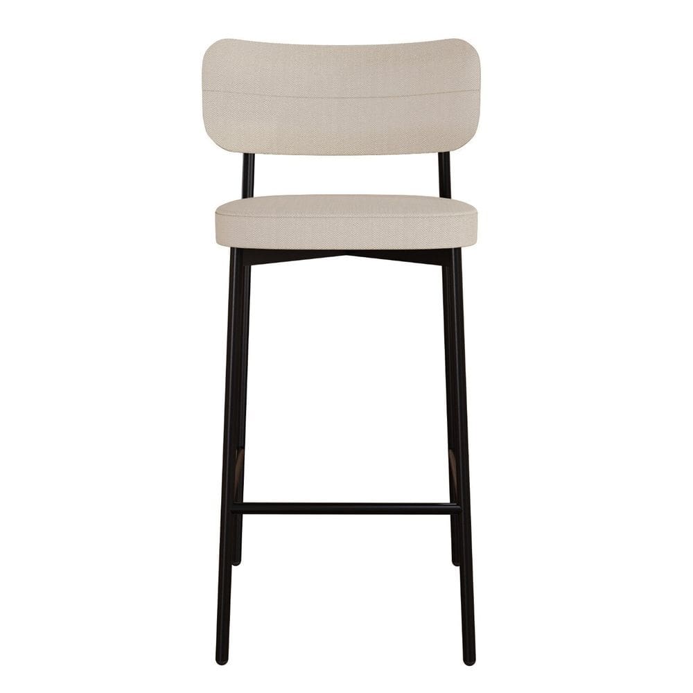 Banqueta Alloa Fixa com 4 Pés 50 X 44,7 X 163,5cm com 1 Unidade Areia/Preto Epoxi