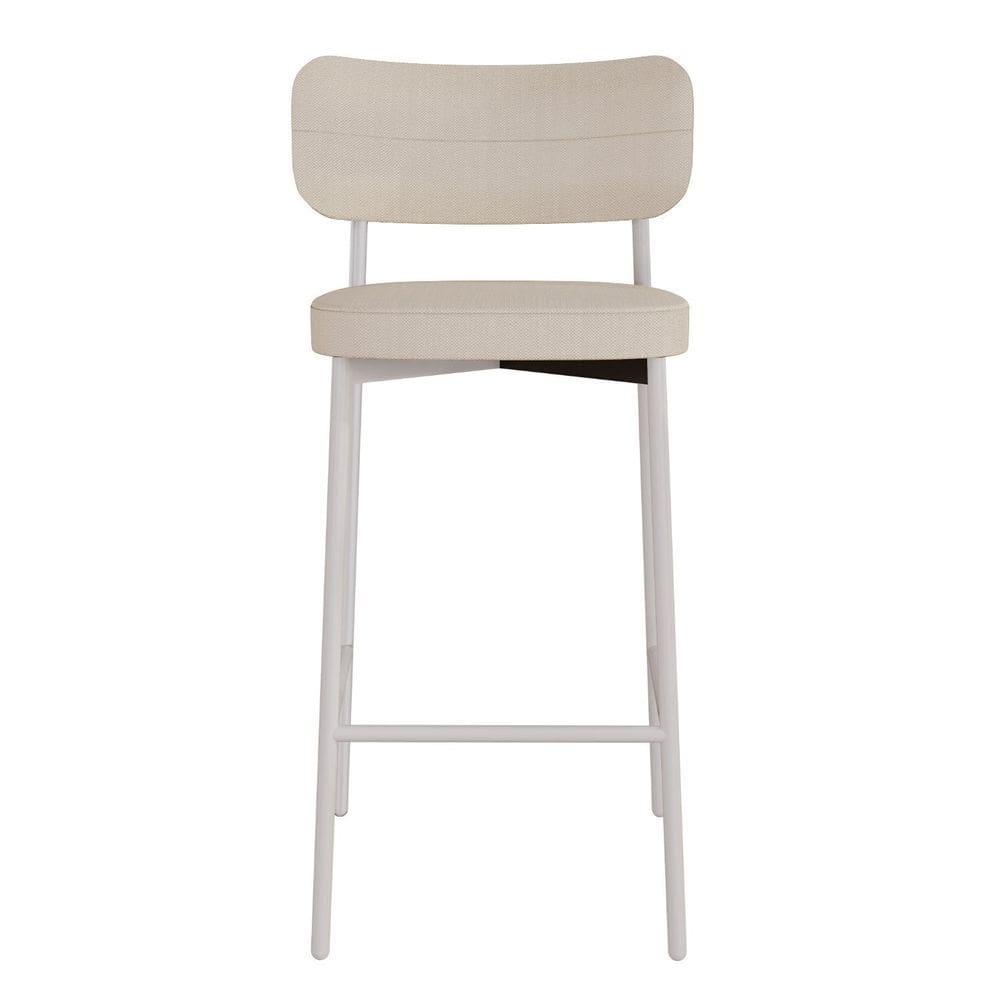 Banqueta Alloa Fixa com 4 Pés 50 X 44,7 X 163,5cm com 1 Unidade Areia/Branco Epoxi