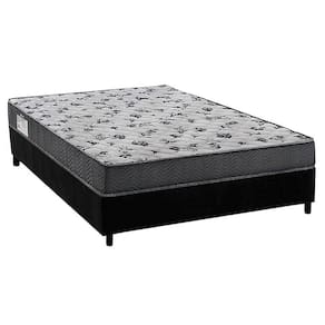 Cama Box Casal: Colchão Anatômico Ortobom D33/EP Fort Tech ISO 100 + Base CRC Suede Black(138x188)