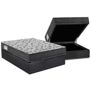 Cama Box Baú Casal: Colchão Espuma D33 Ortobom / EP ISO 100 Ultra Firme + Base CRC Suede Gray(138x188)
