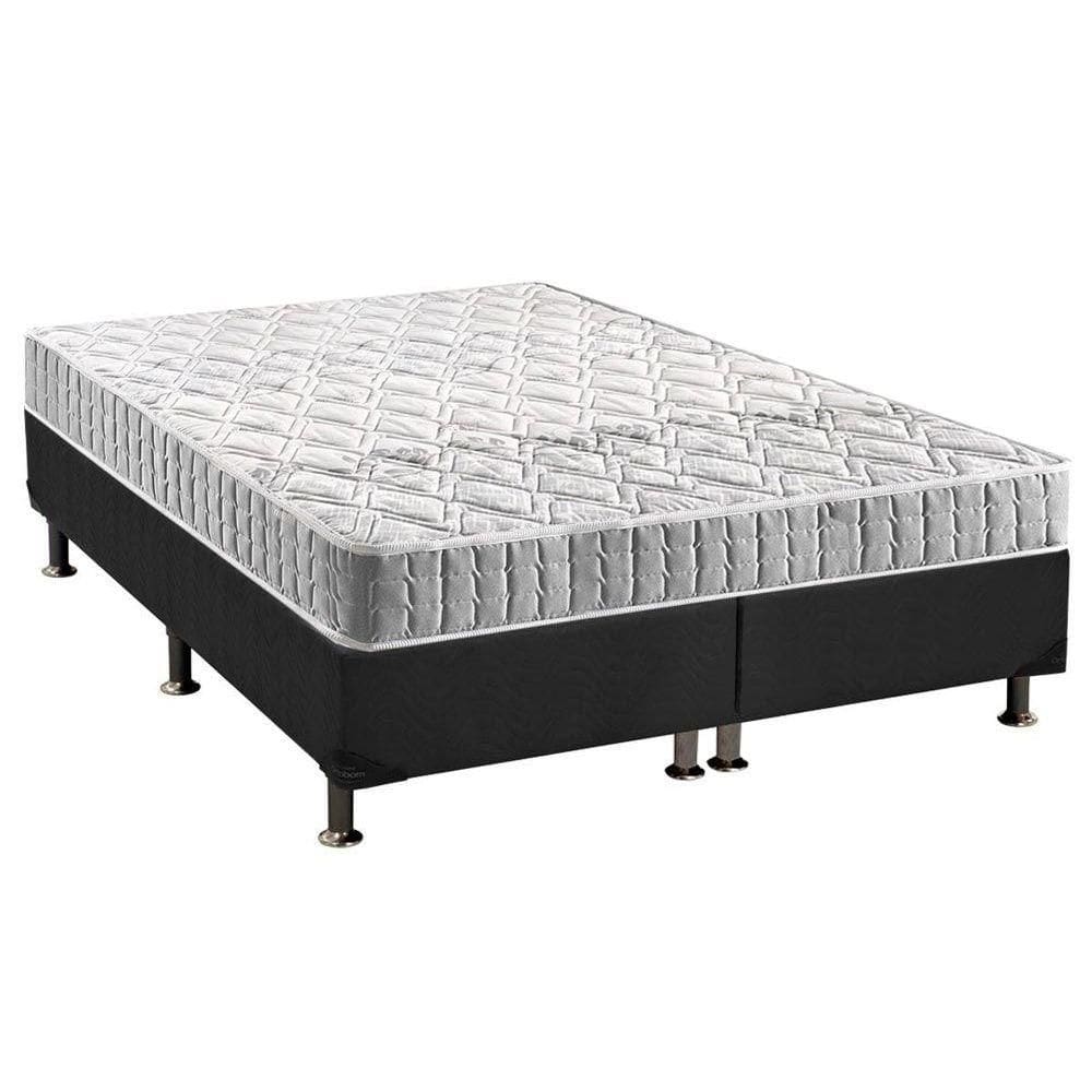 Cama Box Queen: Colchão Espuma D33 Anjos Orthosono + Base CRC Suede Gray(158x198)