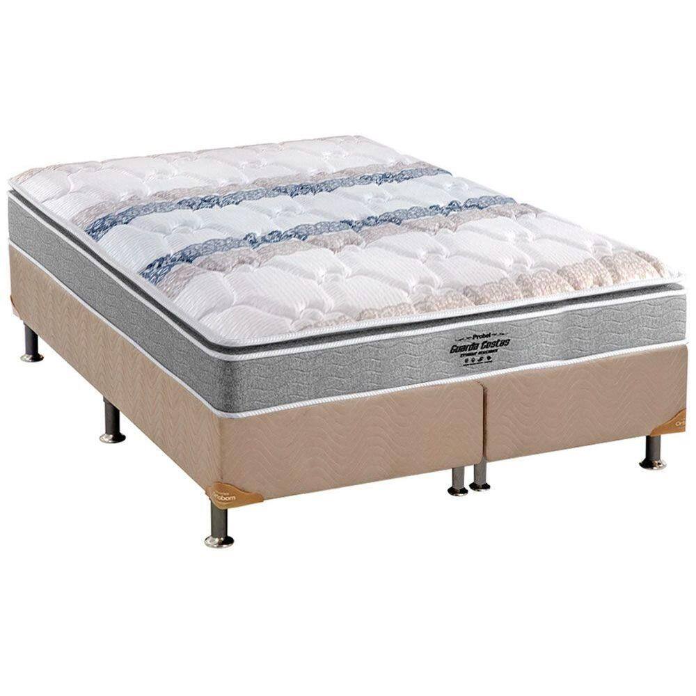 Cama Box King: Colchão Anatômico Probel D33/AG65 Guarda Costas Extreme Resistence + Base CRC Suede Clean(193x203)